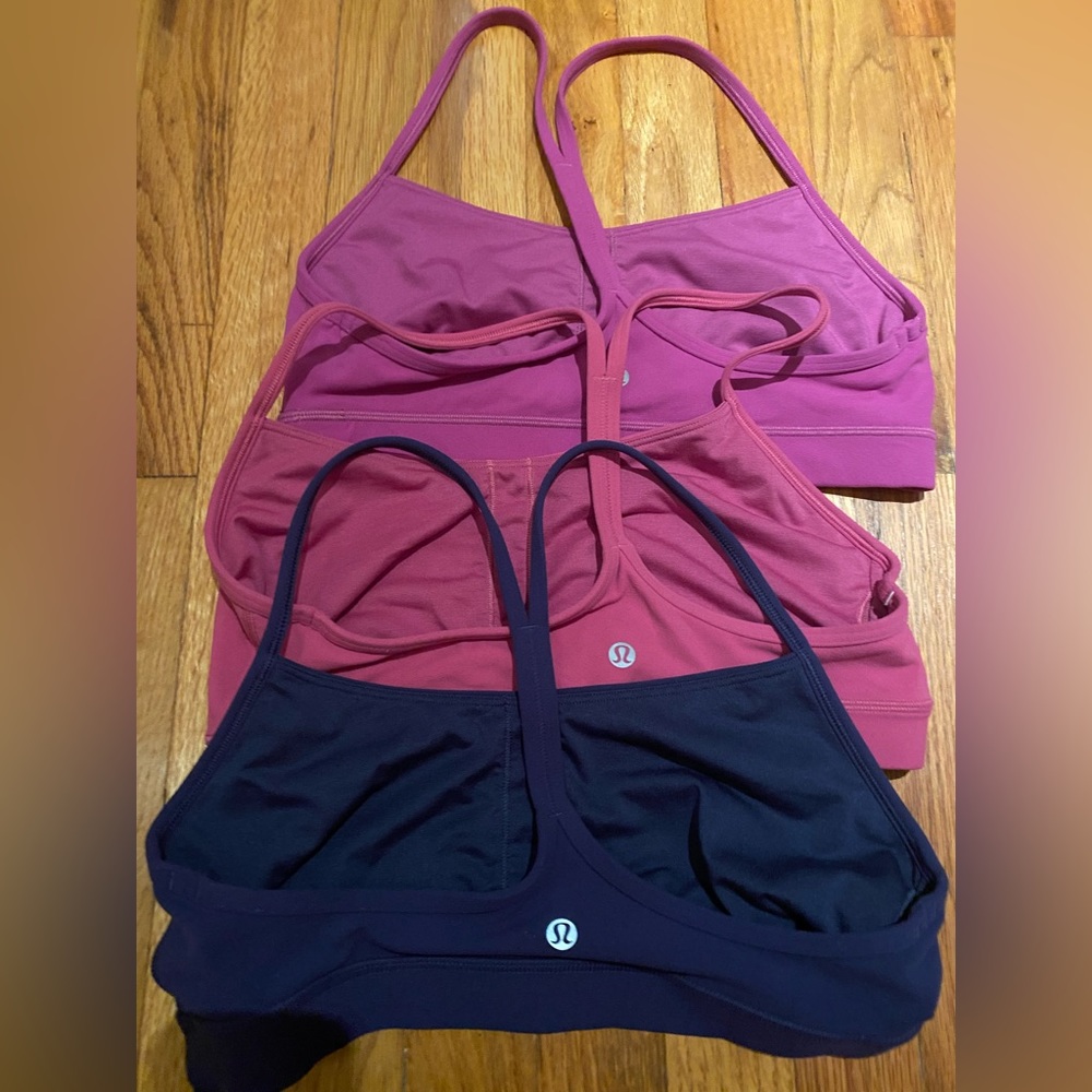 Lot of 3 Lululemon Flow Y Nulu sports bras, sold out colors